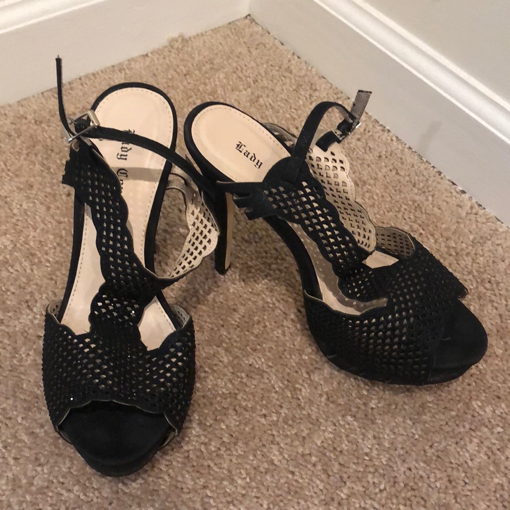 4 inch black badazzled heels! great condition